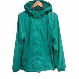 The North Face Women's Turquoise Hooded Jacket Pockets Drawstring